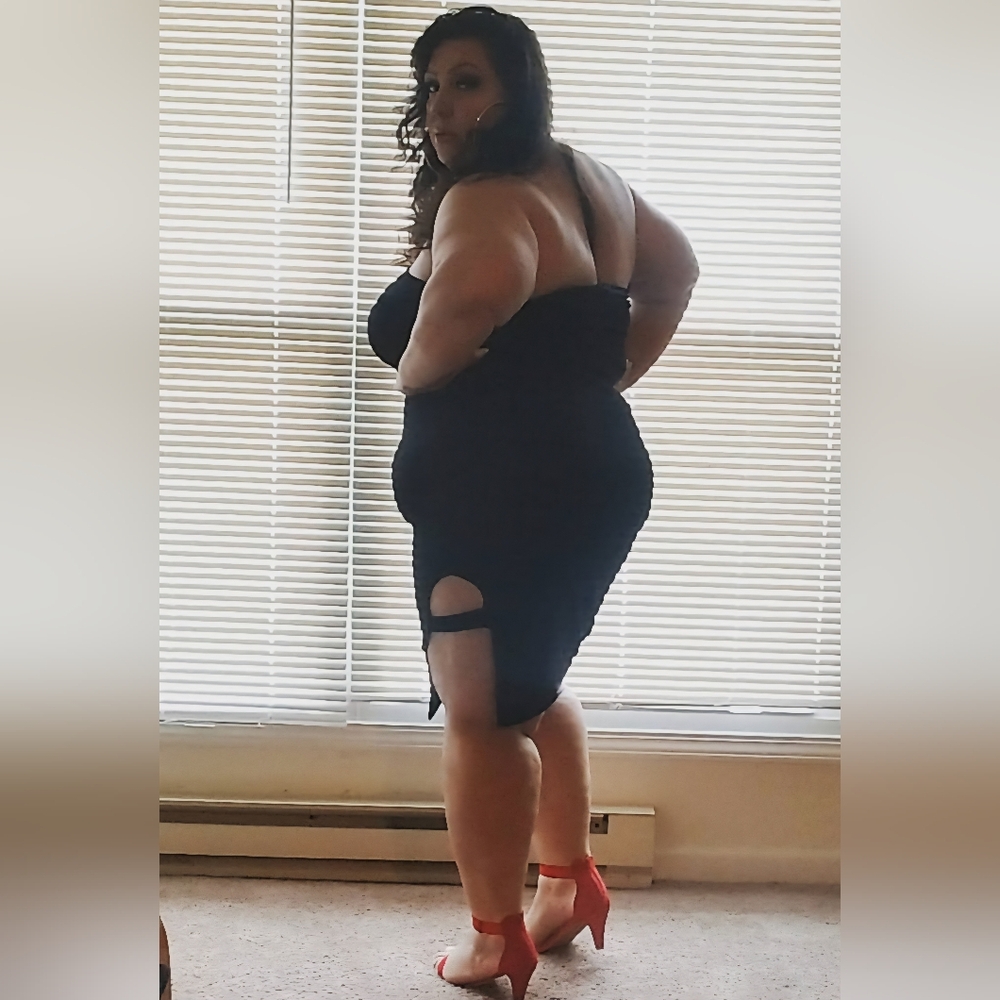 Boohoo Black Strapless Cut Out Bodycon Dress